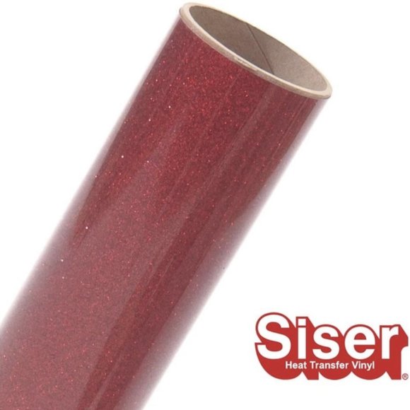 20" x 12" Glitter Red Siser Easyweed HTV Heat Transfer Iron-On Vinyl for t-shirt - Picture 5 of 6